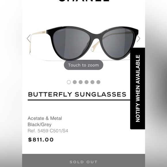 CHANEL: Butterfly Sunglasses REF:5459 C501 - Picture 5 of 9